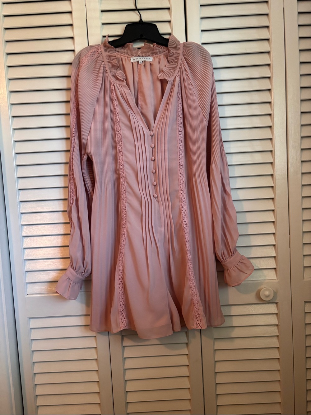 Bewitching Fairy Endless Rose Blush Pink Pleated Long-Sleeve Romper
